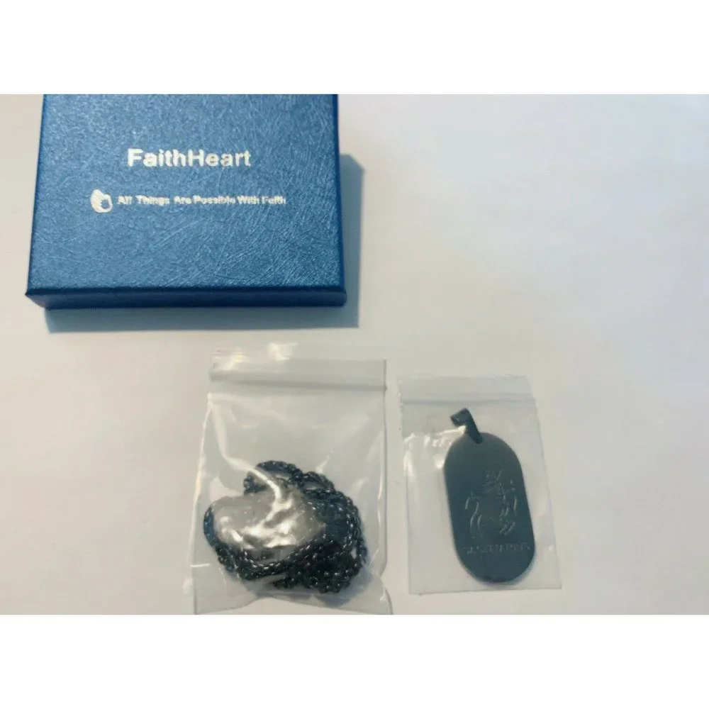 FaithHeart Sagittarius Black Stainless Steel Horoscope Necklace Engravea… - Picture 4 of 5